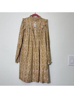 Bonpoint Liberty Ruffle Girls Dress Size 12 Stunning Robe Tish Long Sleeve New